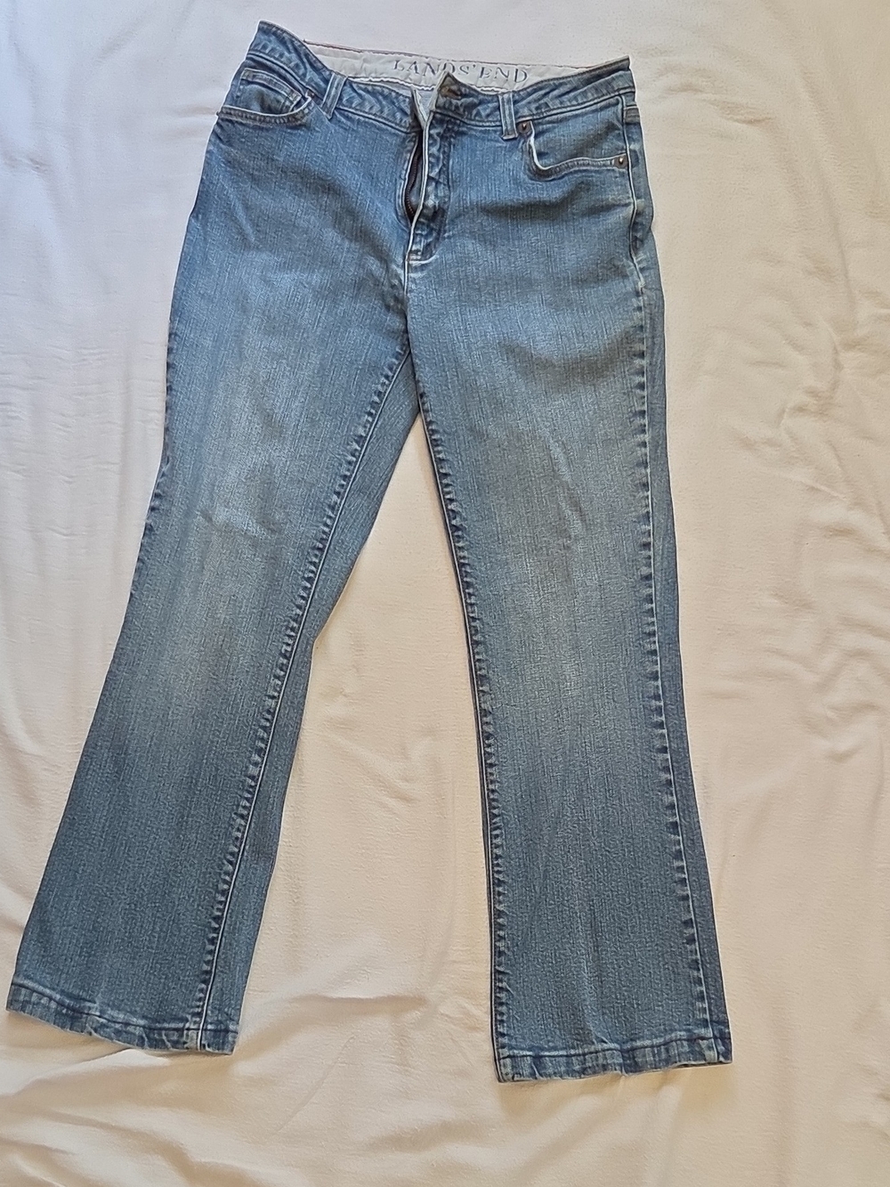 Lands' End Womens Jeans Size 6 Original Fit Bootcut Light Wash Blue Denim